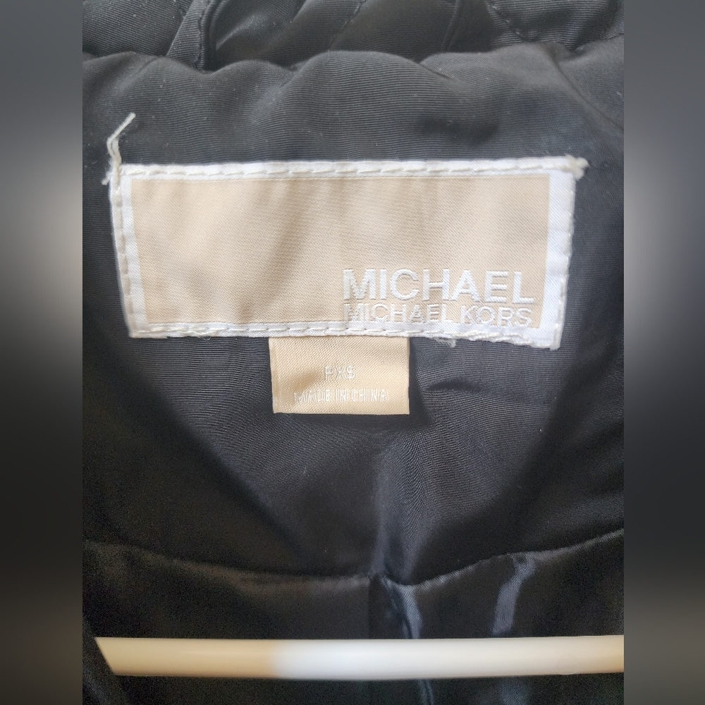 Michael Kors Black Quilted M65 Field Jacket | Pink Trim & Gold Hardware XSP - Picture 6 of 16